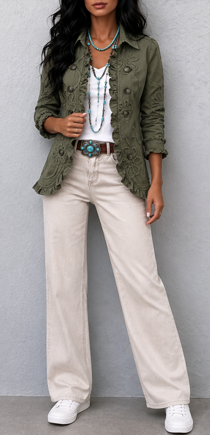 Veste Courte à motif Floral