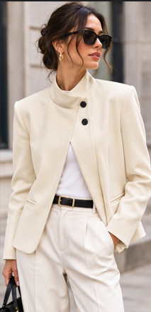 Blazer Chic à Col Roulé
