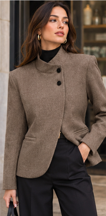 Blazer Chic à Col Roulé